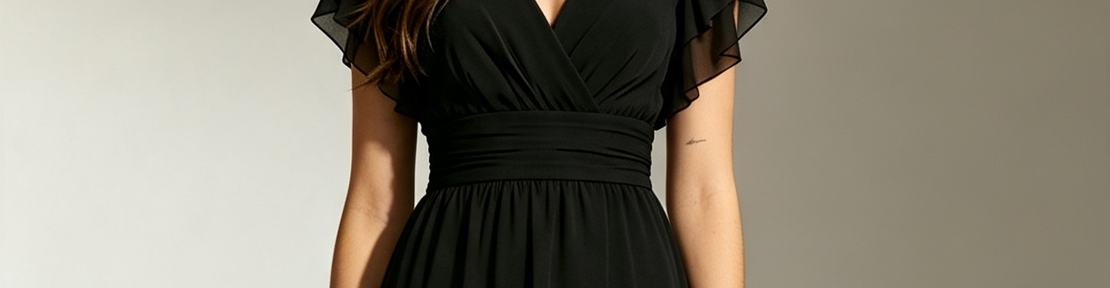 virmuze exhibit Black Chiffon Formal Dress for Floriade: Timeless Contrast in Canberra Tulip Fields logo main banner