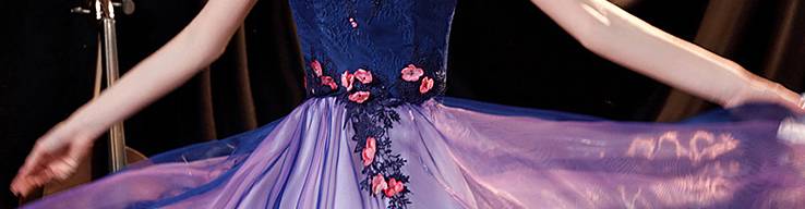 virmuze exhibit This Navy-to-Lilac Gradient Gown Made the Whole Room's Light Settle on Her logo main banner