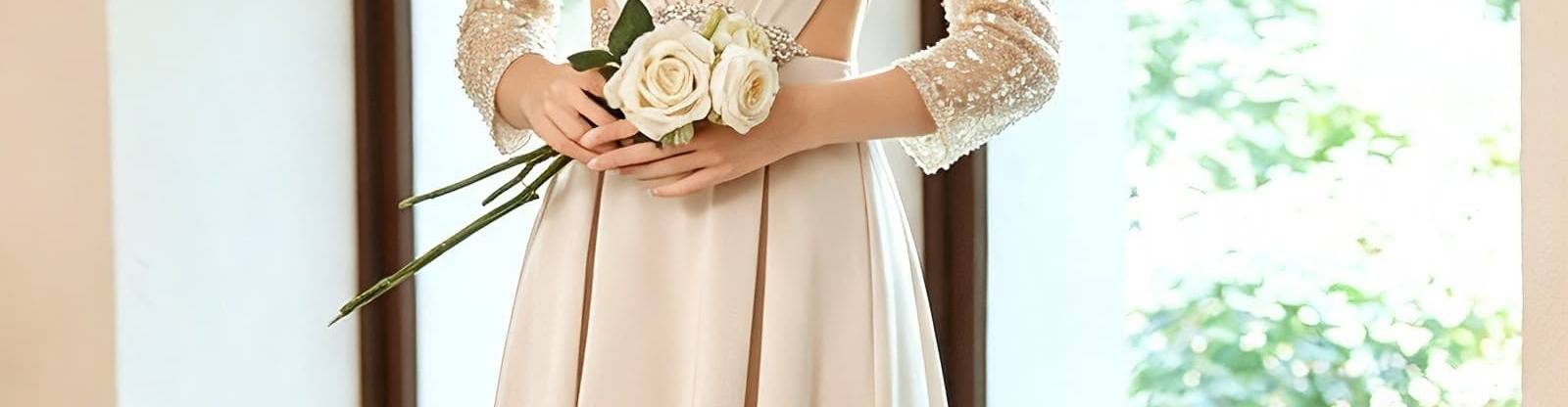 virmuze exhibit white formal dresses collection logo main banner