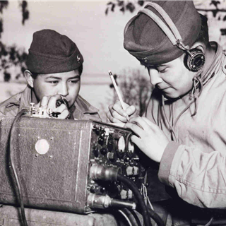 virmuze exhibit Native American Code Talkers logo main