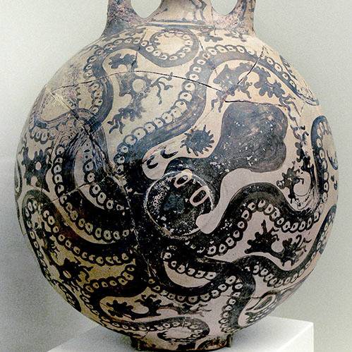 virmuze exhibit Minoan Octopus Vase logo main