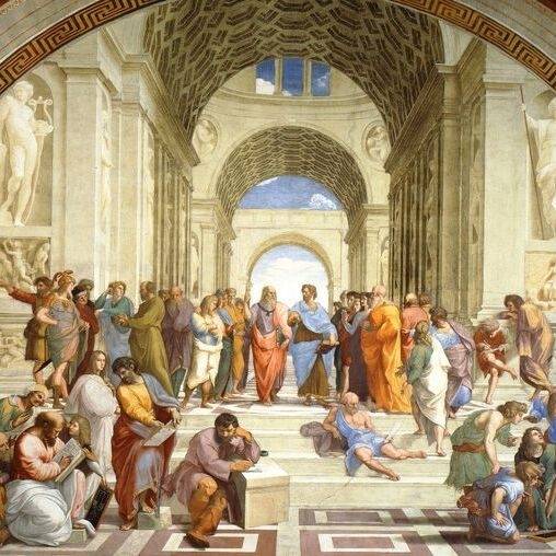 virmuze exhibit A Escola de Atenas logo main