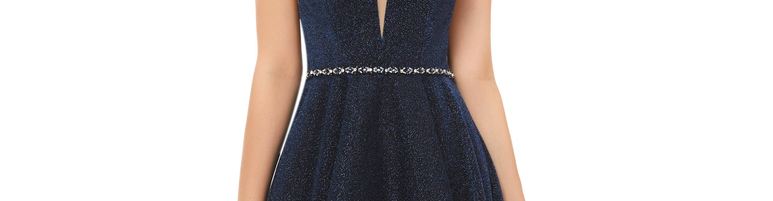 virmuze museum Black V Neck Short Formal Gowns Australia main banner